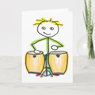 Conga-spelande stickman kort