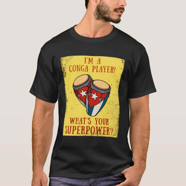 Conga Tumbadora Cuban Drums Conguero Drummer Timba T Shirt (Framsida)
