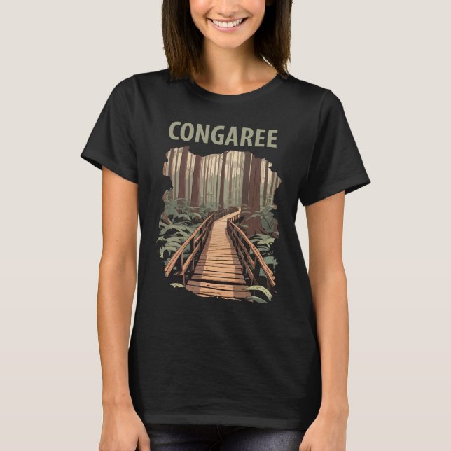 Congaree Boardwalk Skogsmossa Resa T Shirt (Framsida)