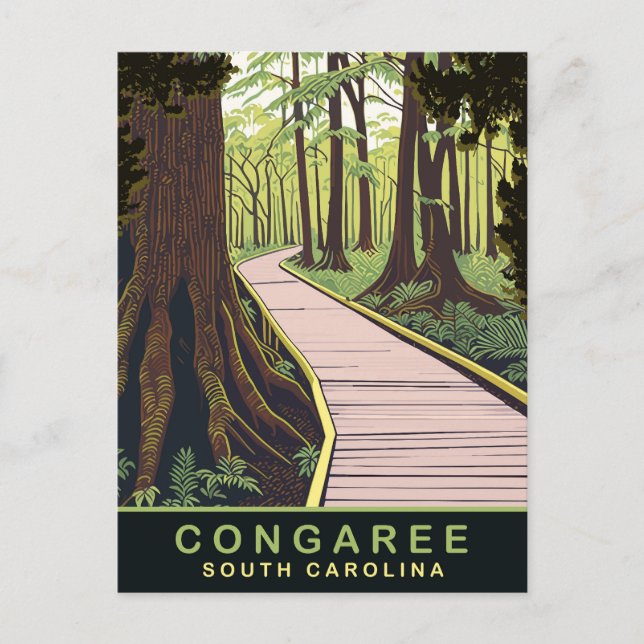 Congaree National Park South Carolina, Travel Vykort (Framsida)
