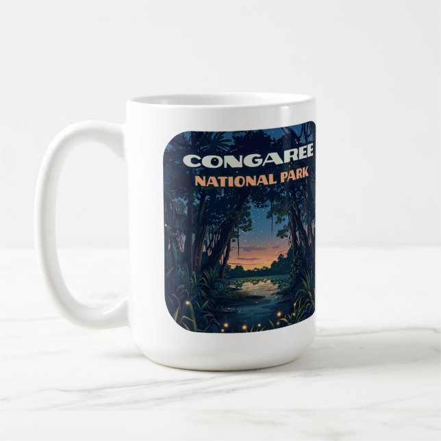 Congaree National Park Swamp South Carolina Retro Kaffemugg (Vänster)