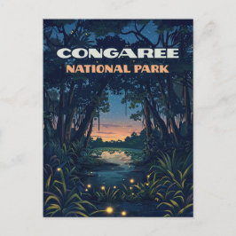 Congaree National Park Swamp South Carolina Retro Vykort