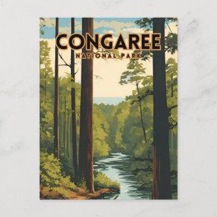 Congaree National Park Traditional Travel Poster Vykort