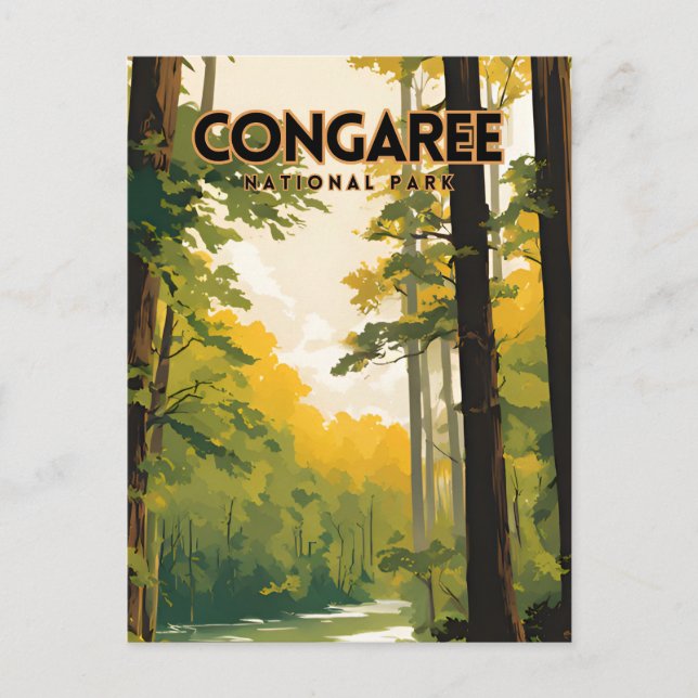 Congaree National Park Travel Poster Vykort (Framsida)