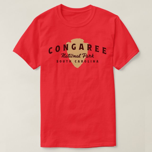 Congaree nationalpark Arched Text Brown T Shirt (Design framsida)