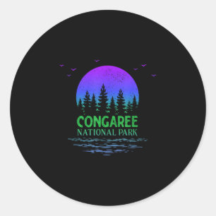 Congaree nationalpark färggrann souvenir runt klistermärke