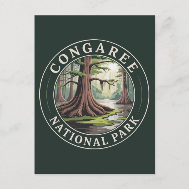 Congaree nationalpark helg vykort (Framsida)