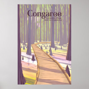 Congaree nationalpark Reseskylt Poster