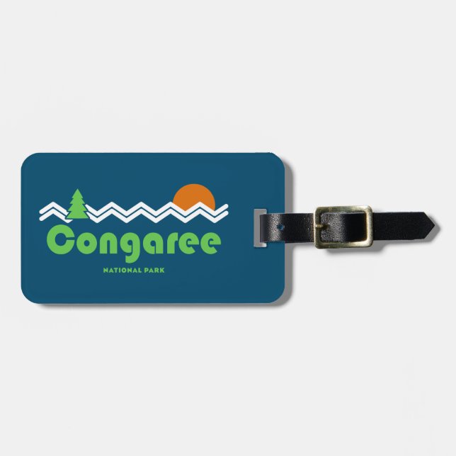 Congaree nationalpark Retro Bagagebricka (Horisontell Framsida)