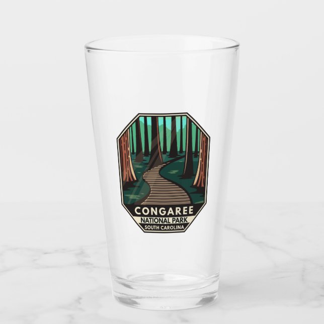 Congaree nationalpark Retro Emblem Glaskopp (Framsida)