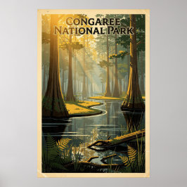 Congaree Nationalpark Retro Poster