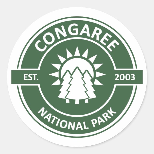 Congaree nationalpark runt klistermärke (Framsida)