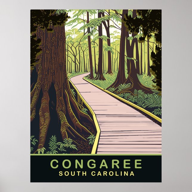 Congaree Nationalpark South Carolina, Resa Poster (Framsidan)