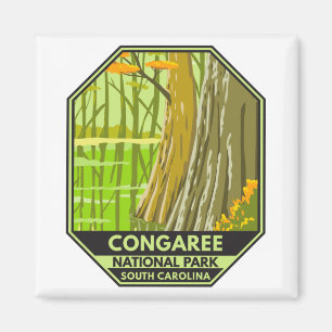 Congaree nationalpark South Carolina Retro Magnet