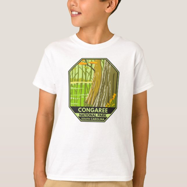 Congaree nationalpark South Carolina Retro T Shirt (Framsida)
