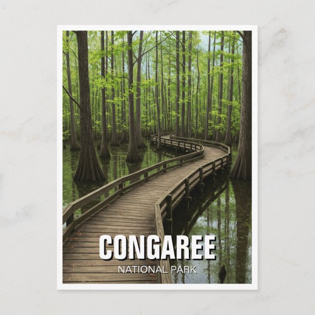 Congaree nationalpark South Carolina Travel Vykort (Framsida)