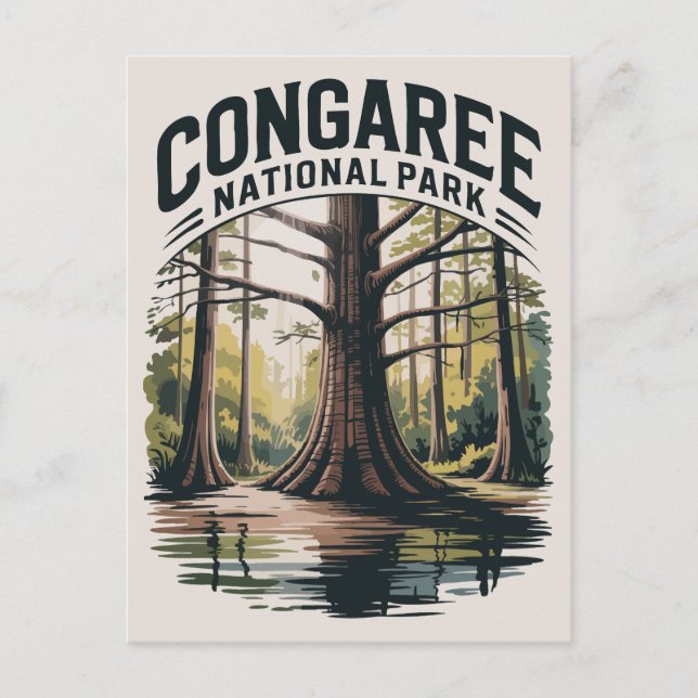 Congaree nationalpark South Carolina Wilderness Vykort (Framsida)