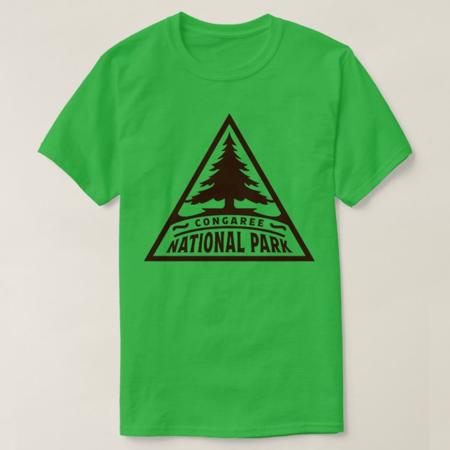 Congaree nationalpark Träd Triangle Brown T Shirt (Design framsida)