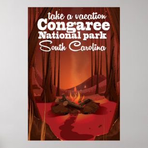 Congaree Nationalparkens reseaffisch Poster