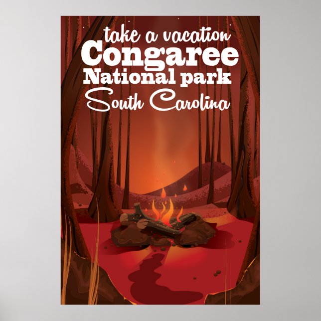 Congaree Nationalparkens reseaffisch Poster (Framsidan)