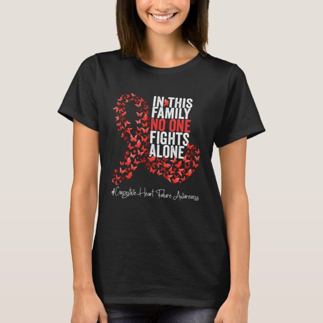 Congestive Heart Failure Awareness Month Red Ribbo T Shirt (Framsida)