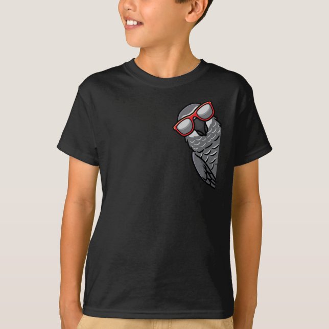 Congo African Grey Parrot T Shirt (Framsida)