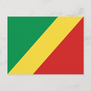 Congo-Brazzaville Flagga Postcard Vykort