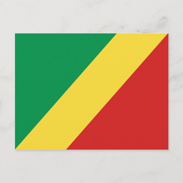 Congo-Brazzaville Flagga Postcard Vykort (Framsida)