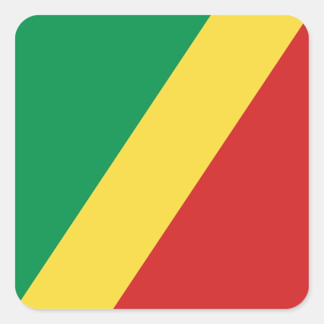 Congo-Brazzaville Flagga Sticker Fyrkantigt Klistermärke (Framsida)