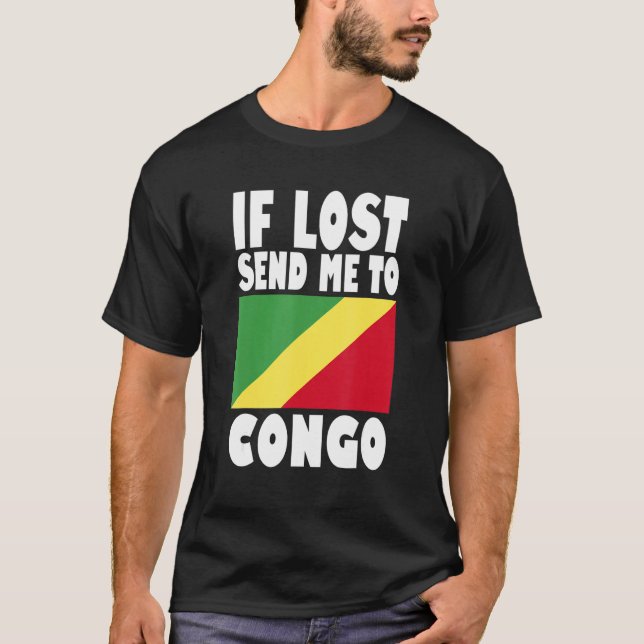 Congo Flag Design  If lost send me to Congo T Shirt (Framsida)
