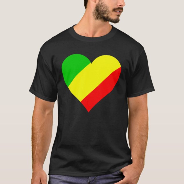 Congo Flag Heart Congo  Love Congo T Shirt (Framsida)