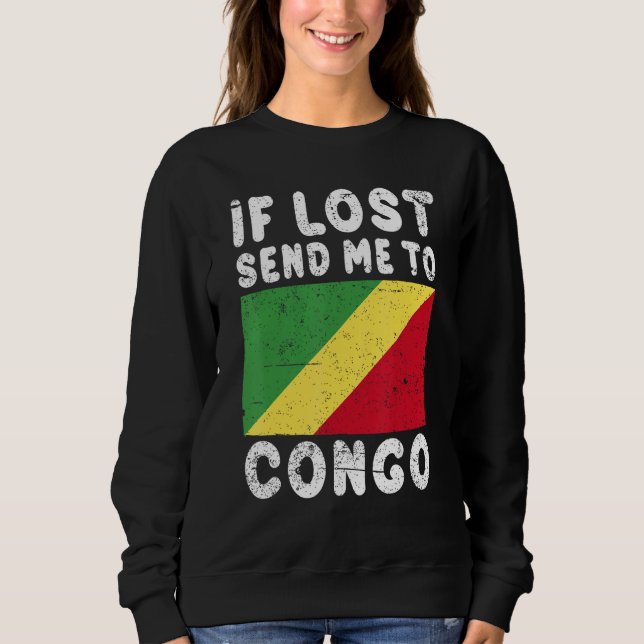 Congo Flag Souvenir If lost send me to Congo T Shirt (Framsida)