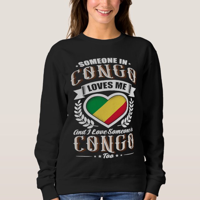 Congo Heart Flag Någon i Kongo älskar mig T Shirt (Framsida)
