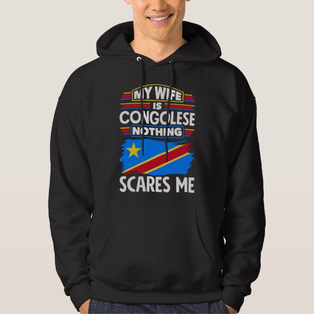 Congolese DR Congo Congolese Flag Congolese Wife Hoodie (Framsida)