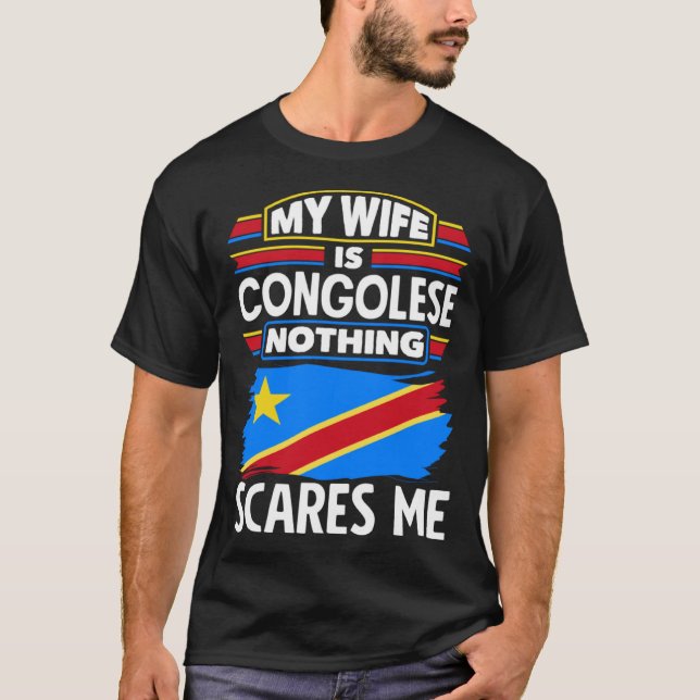 Congolese DR Congo Congolese Flag Congolese Wife T Shirt (Framsida)