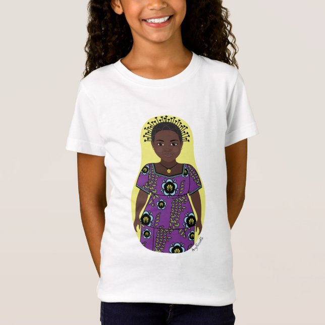 Congolese Matryoshka Girls' T-Shirt (Framsida)