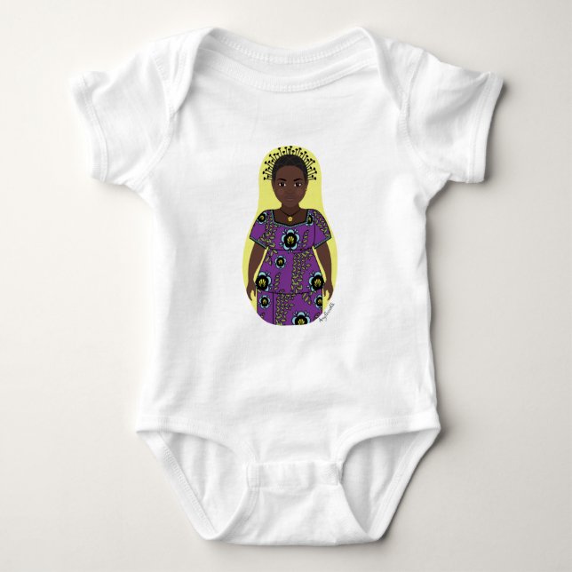 Congolesisk Matryoshka Babyblus T Shirt (Framsida)
