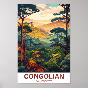 Congolisk regnskog Illustration Travel Poster