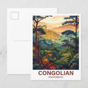 Congolisk regnskog Illustration Travel Vykort