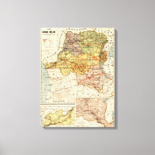 CongoPanoramic MapCongo Canvastryck