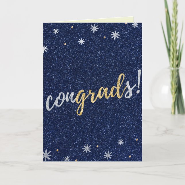Congrads Glitter Studenten Card Kort (Framsida)
