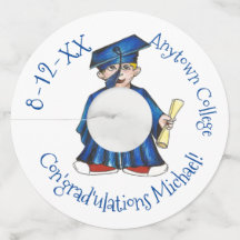 Con'grad'ulations Blue Cap Gown Diploma Studenten