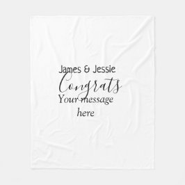 Congrats add name message wedding newly wed couple fleecefilt
