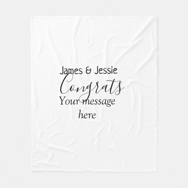Congrats add name message wedding newly wed couple fleecefilt (Framsidan)