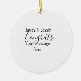 Congrats add name message wedding newly wed couple julgransprydnad keramik