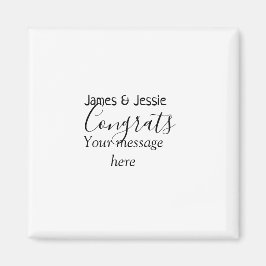 Congrats add name message wedding newly wed couple magnet