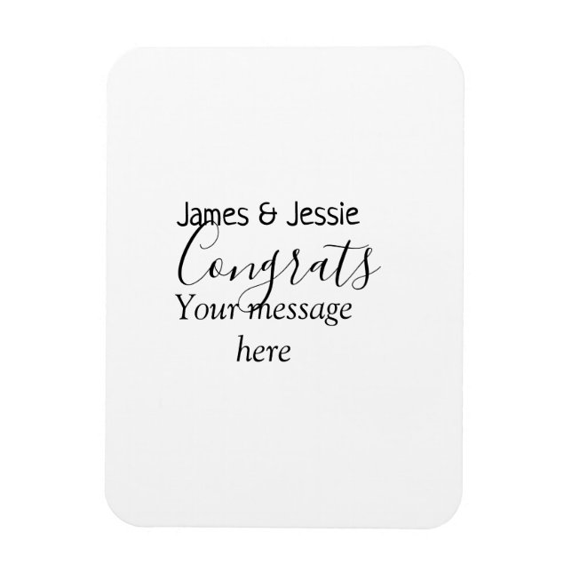 Congrats add name message wedding newly wed couple magnet (Vertikal)
