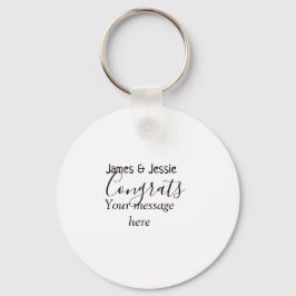 Congrats add name message wedding newly wed couple nyckelring