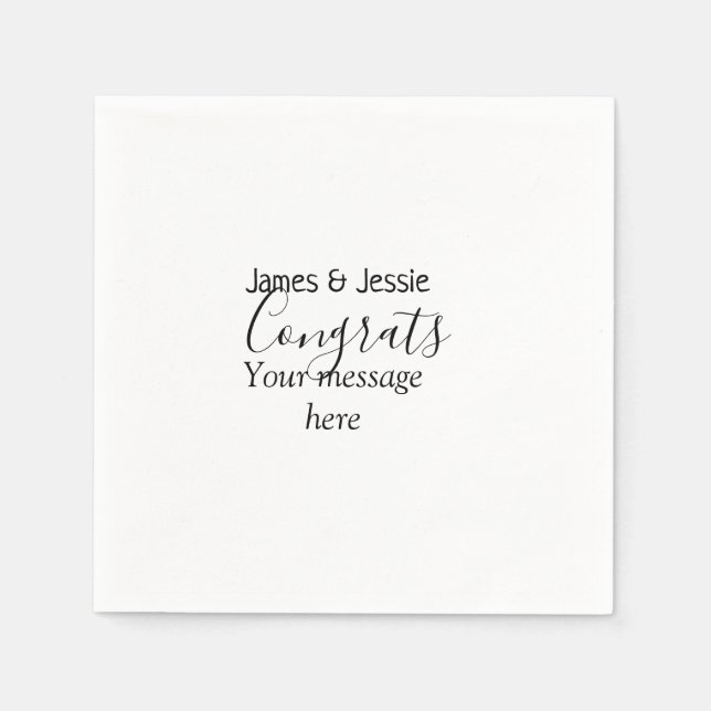 Congrats add name message wedding newly wed couple pappersservett (Framsidan)