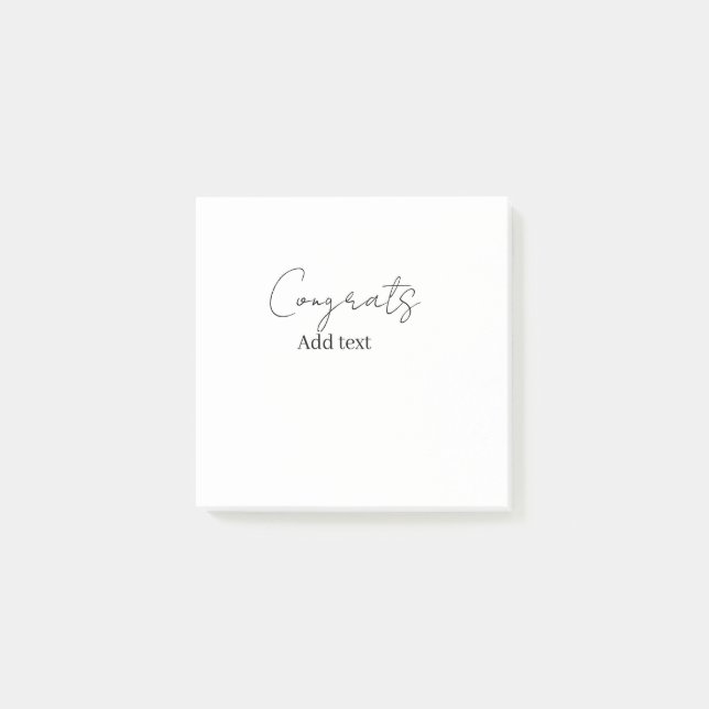 Congrats congratulations graduate name date  post-it block (Framsida)